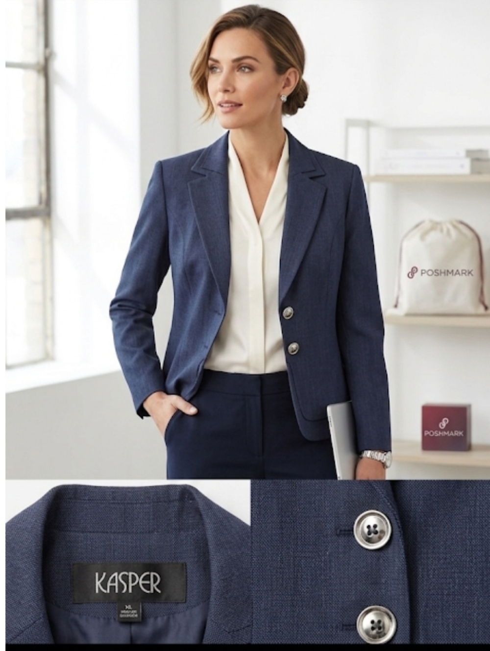 Kasper classic and elegant Women blazer professional. Size 6P - Picture 11 of 11